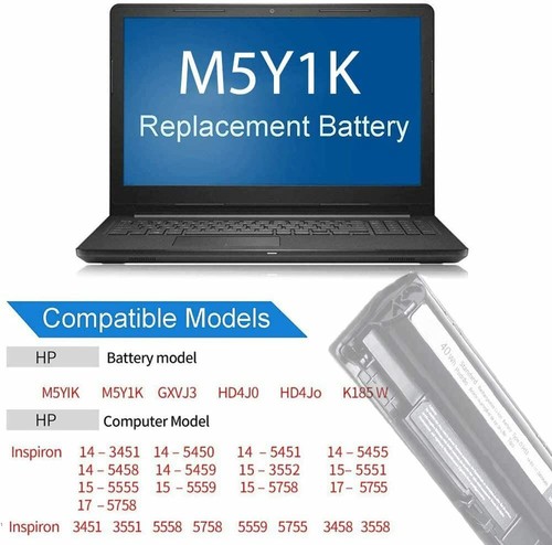 Genuine M5Y1K Battery DELL Inspiron 3551 3451 3567 5558 5758 14 15 3000 Series - Picture 2 of 7
