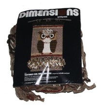 VTG 1978 Dimensions Quickpoint Yarn OWL 12 x 24 Canvas Wall Hanging Kit NEW