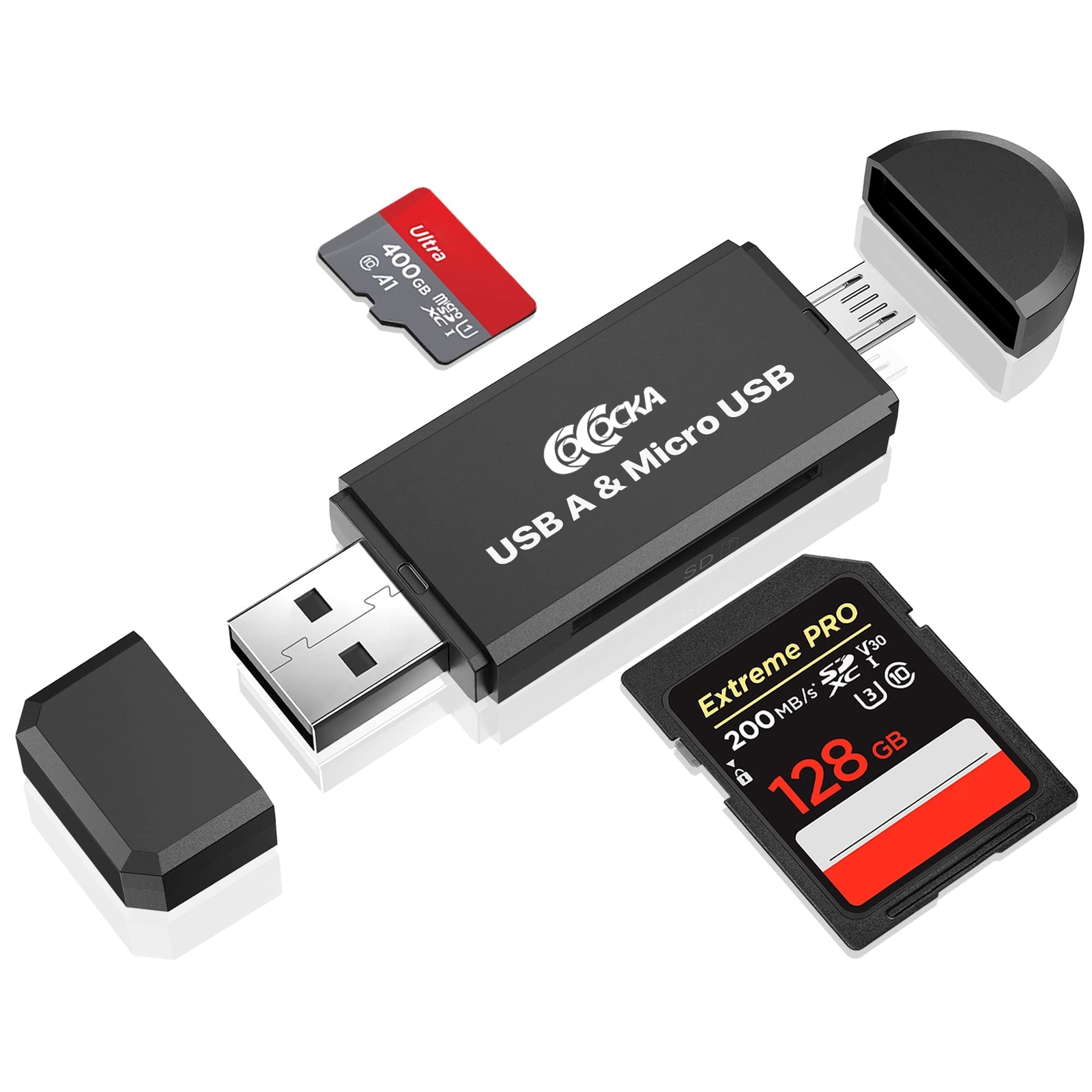 Micro USB OTG to USB 2.0 SD Card Adapter COCOCKA Micro SD Card Reader，Trail C...