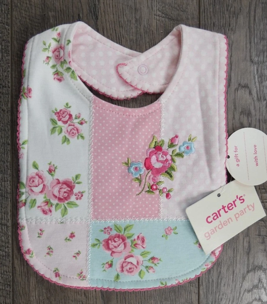 Baby Girl New Vintage Carter's Garden Party Baby Bib