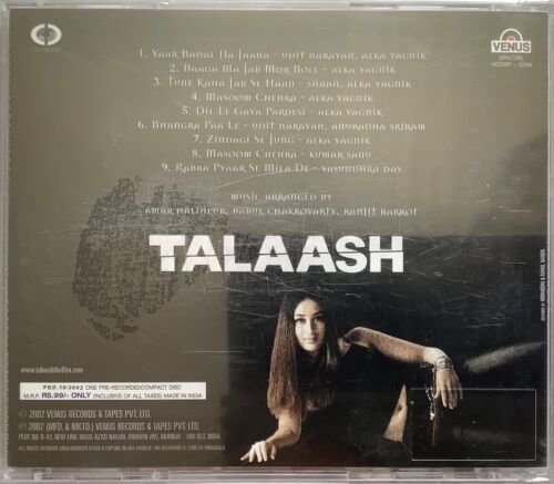 Talaash - RARE VENUS Bollywood Music CD - Picture 2 of 2