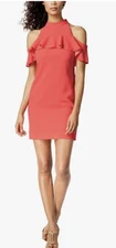 Trina Turk Womens Laelia Cold Shoulder Dress, Coral Size 12