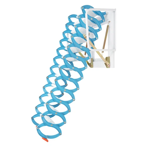 10.17ft Attic Ladder 12 Steps Loft Stairs Wall Mounted Folding Ladder 881.85lbs