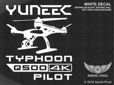Yuneec Q500 4K Typhoon Window / Case Decal Sticker Quadcopter UAV Drone