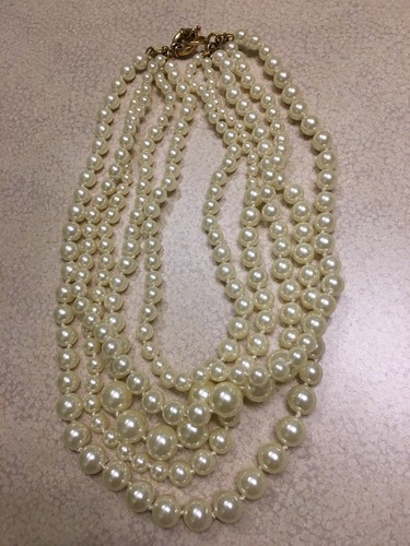 J.Crew Five Strand Faux Pearl Necklace 