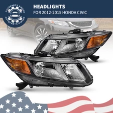 Headlights For 2012-2015 Honda Civic Sedan 2012-2013 Civic Coupe  Black Housing