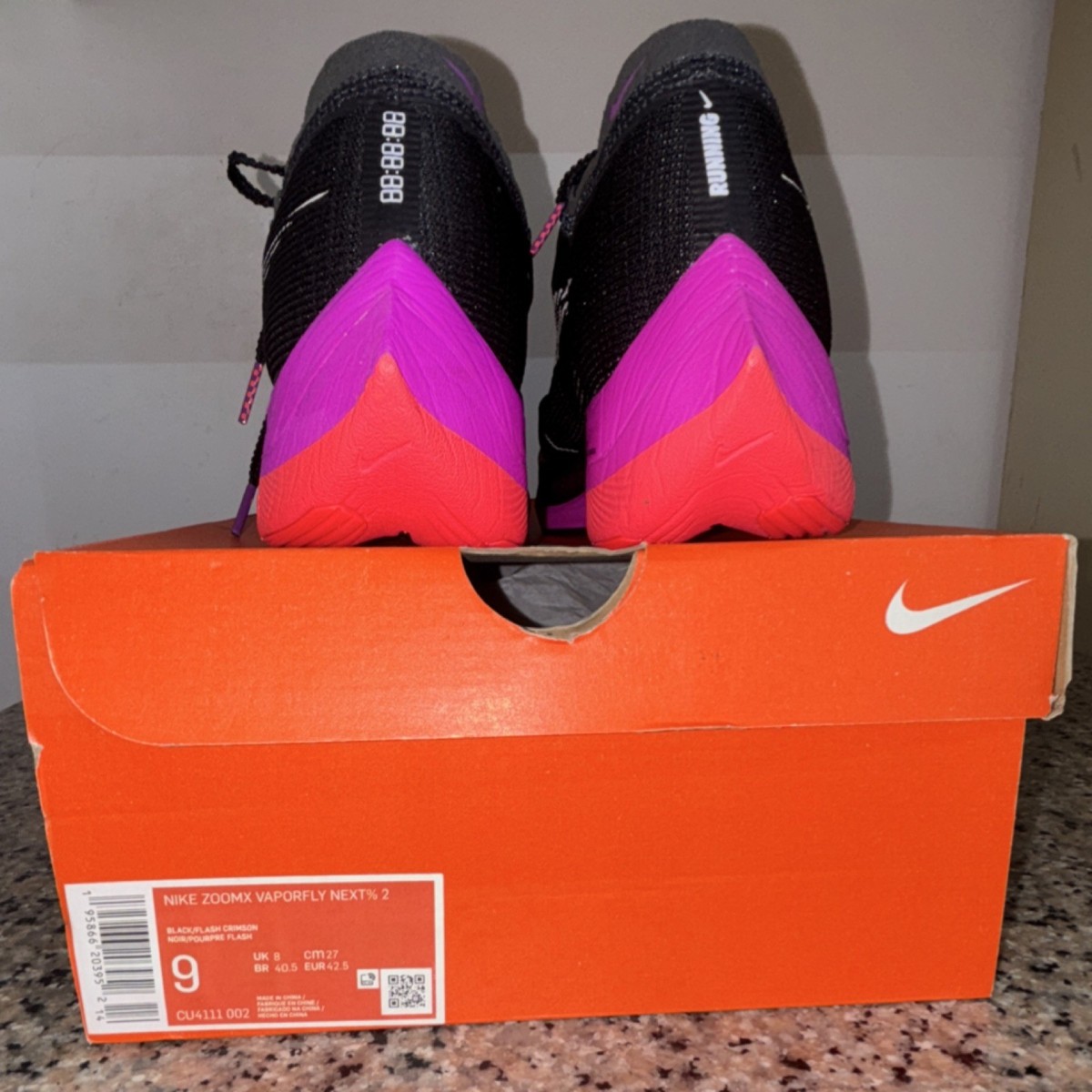 Nike Vaporfly‎ 2 Black and Pink Athletic Shoes Nike Running Shoe ZoomX Vaporfly NEXT% 2 - Black/Flash  main image 3