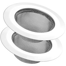 2Pcs Kitchen Sink Strainer, Stainless Steel Mesh Drain 4.5 inch, Silver