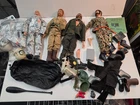 Vintage Hasbro 12 inch Gi Joe Fuzzy Head & Beard body parts and outfits LOT