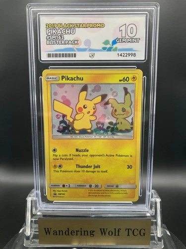 2019 Pikachu SM162 Black Star Promo Sun Moon Team Up Holo Pokemon Ace 10 PSA