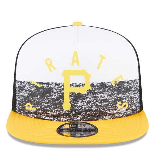 Men's New Era White/Gold Pittsburgh Pirates Team Foam Front A-Frame Trucker - 第 2/6 張圖片