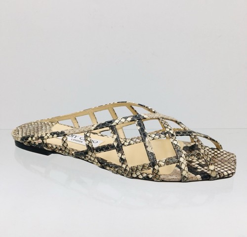 Jimmy Choo Sai Flat Natural Snake Leather Flats Size 38.5 EU US 8.5 M - Picture 3 of 15