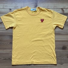 Comme des Garcons CDG PLAY Yellow Heart Logo T-Shirt Large fits Medium Japan