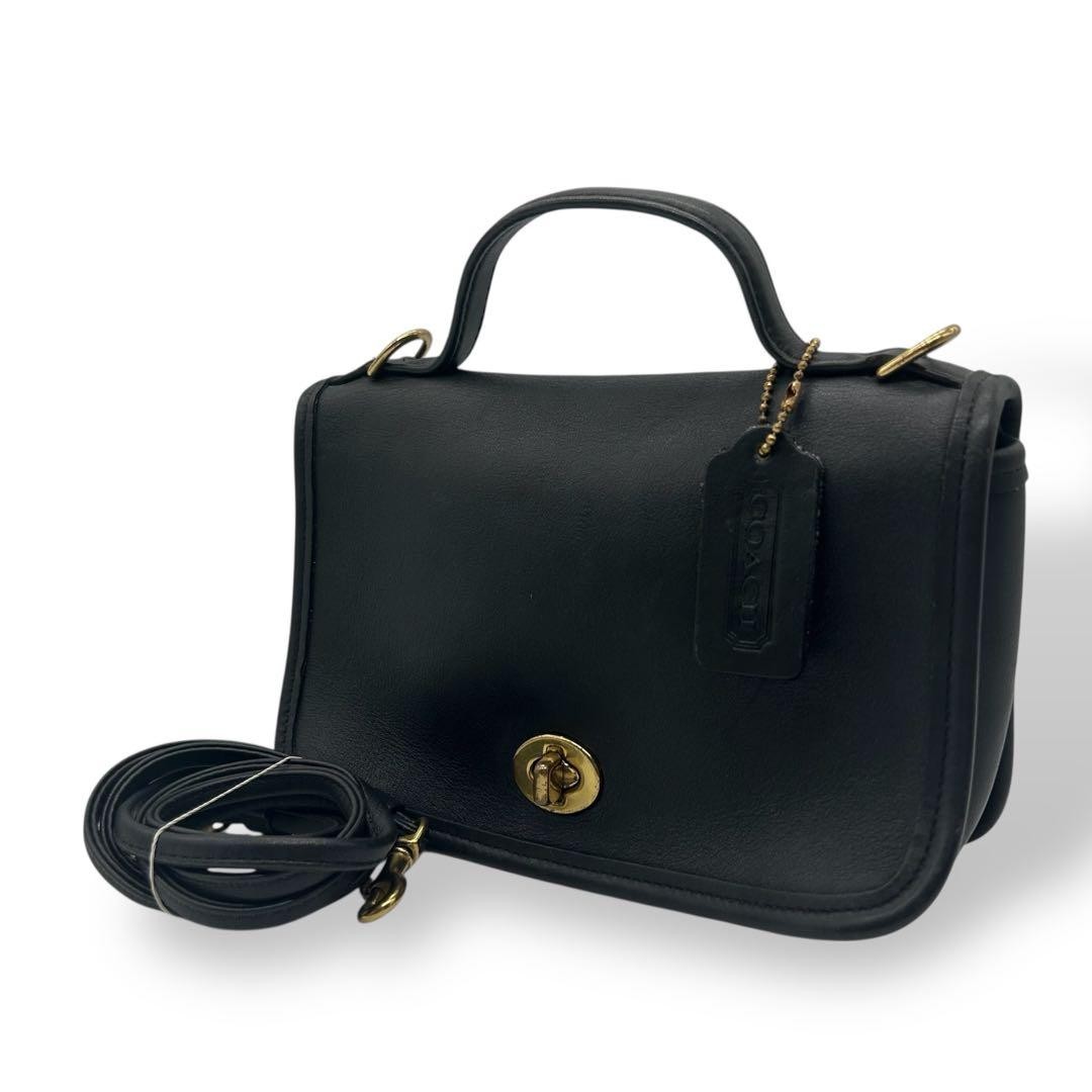 Vintage Coach 9924 Casino Crossbody Shoulder Bag Black Leather Made in USA