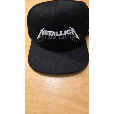 Metallica Snapback Hat Black White Logo NWT Official Rock Off Probity Metal Cap
