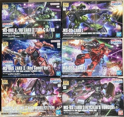 GUNDAM Zaku II Type C-6 I Kycilia Red Comet THE ORIGIN 1:144 HG SET Model Kit