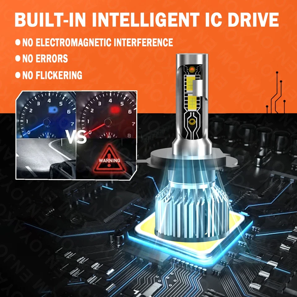 For Toyota Camry 1983-1998 1999 2x LED Headlight Bulb Combo High/Low Beam 6500K - Изображение 2 из 4