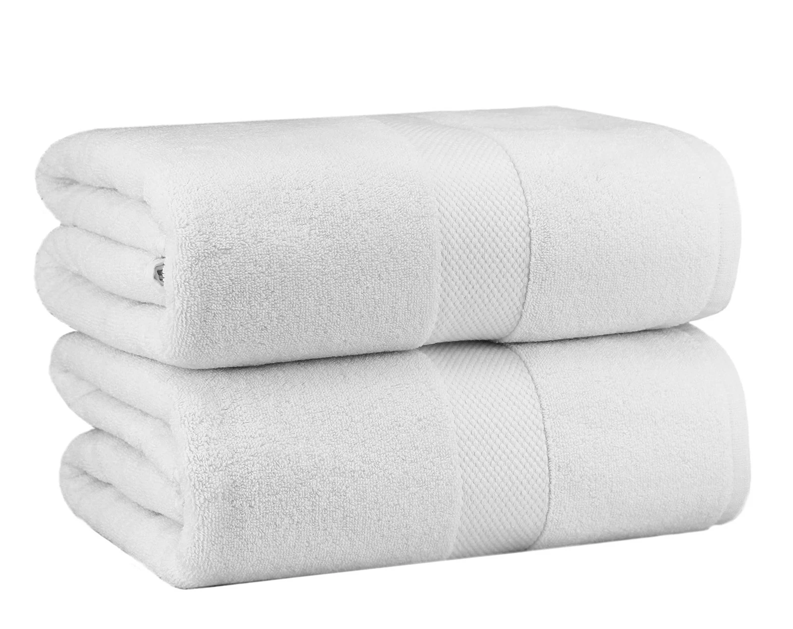 COTTON CRAFT Hotel Spa Luxury Bath Sheet - 2 Pack - Oversized Extra Large 40 x 80 - Heavyweight 700 GSM 2 Ply Ringspun Cotton - Soft Absorbent Everyday Use Home Bath Easy Care Towel Set - White - Thumbnail 2