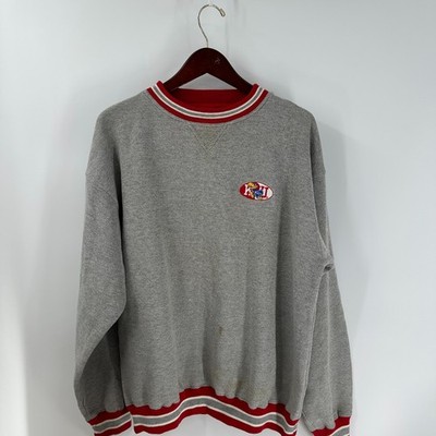 VTG 90s Y2K Kansas Jayhawks Basketball BAC Premier Mens Gray Red Sweatshirt L