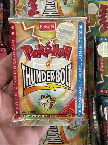 Pokemon Booster Pack Meowth Thunderbolt Funskool India 2004 Sealed Rare