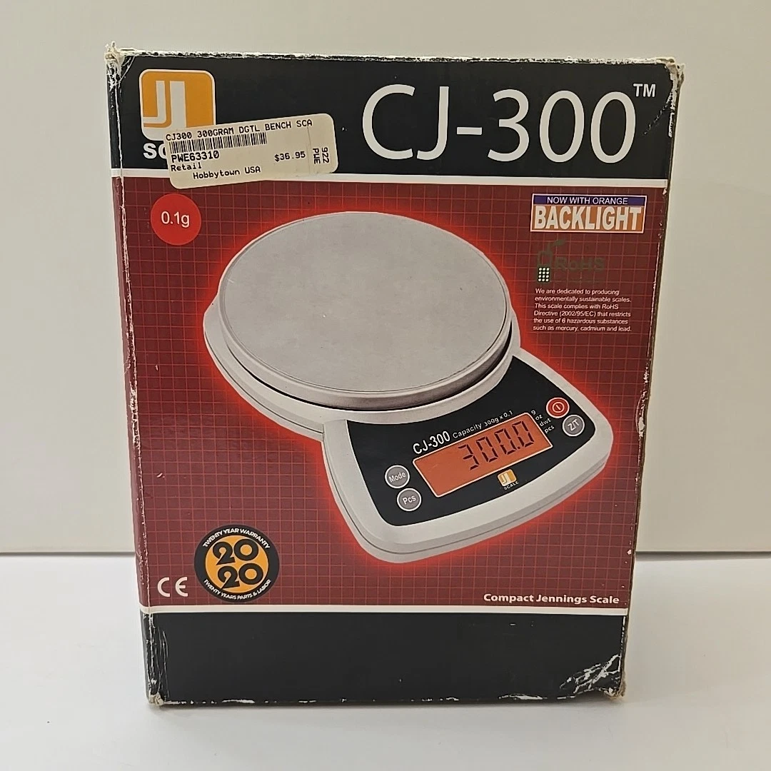 Jennings CJ-300 Precision Compact Scale c/w Cover & S/Steel Tray 300g x 0.1g