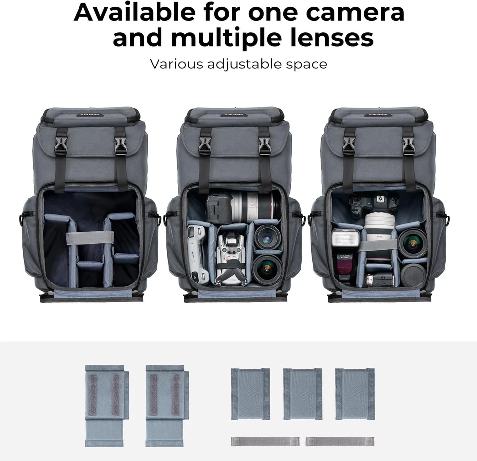 K&F Concept 25L HardShell Camera Backpack Large Photography Bag w/ Tripod Holder - Image 2 of 4