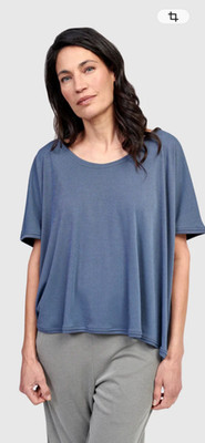 NWoT Alembika Relaxed Fit Essential Breeze Tee Blue Mist Top sz M Lagenlook $174