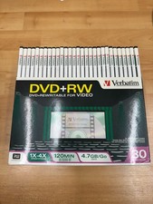 30 Pack Verbatim DVD RW 4.7 GB 1X - 4X 120 Min In Video Cases Brand New