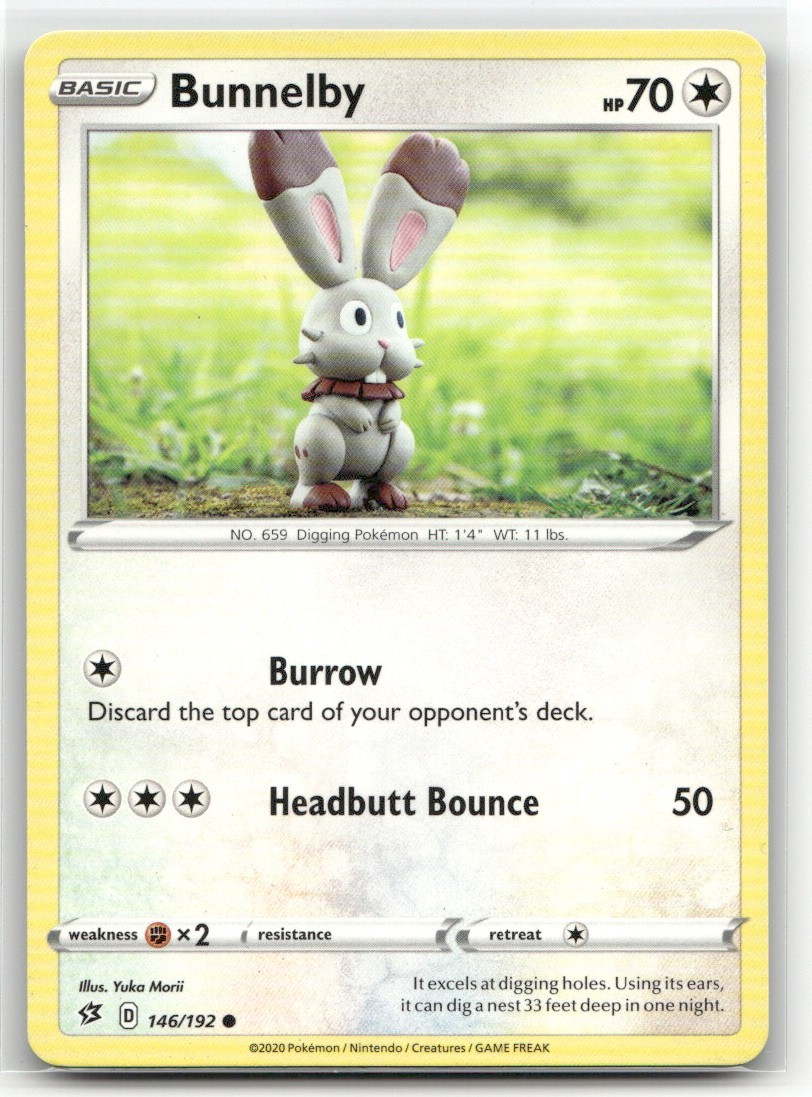 Pokemon Bunnelby 146/192 - SWSH02: Rebel Clash - Normal - Near Mint - Common - E