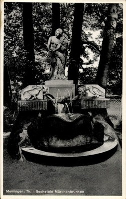 Postcard Meiningen in southern Thuringia, the Bechstein fairy tale fountain - 5093264
