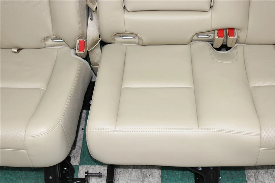 *WEAR* 11' AVALANCHE Beige Leather Heat Cool Power Buckets Backseat Seats Set - Image 4 of 4