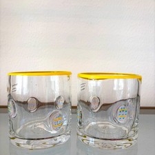 Set of 2 EASTER EGG Icon Double Old Fashioned Glasses Chic Spring Barware NEW