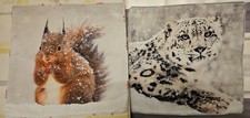 Two Cushion Covers, Red Squirrel & Snow Leopard