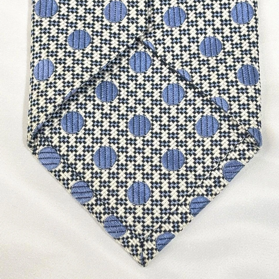 Corbata de cuello Tom Ford ancha blanca negra azul lunares 100 % seda excelente regalo Foto 3 de 4