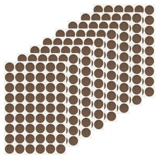 432 Pcs Dia. 21mm/0.8" Hole Cover Stickers, Dark Wood