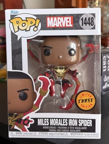CHASE Funko Pop! Marvel: Unmasked  MILES MORALES IRON SPIDER #1448 w/Protector