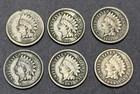 1859 - 1864 Indian Head Penny Cent Nice Copper Nickel 6 Coin Lot G-VG+