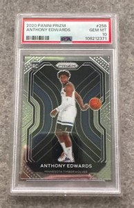 2020-21 Panini Prizm Anthony Edwards #258 Base Rookie RC PSA 10 GEM Minnesota 🔥