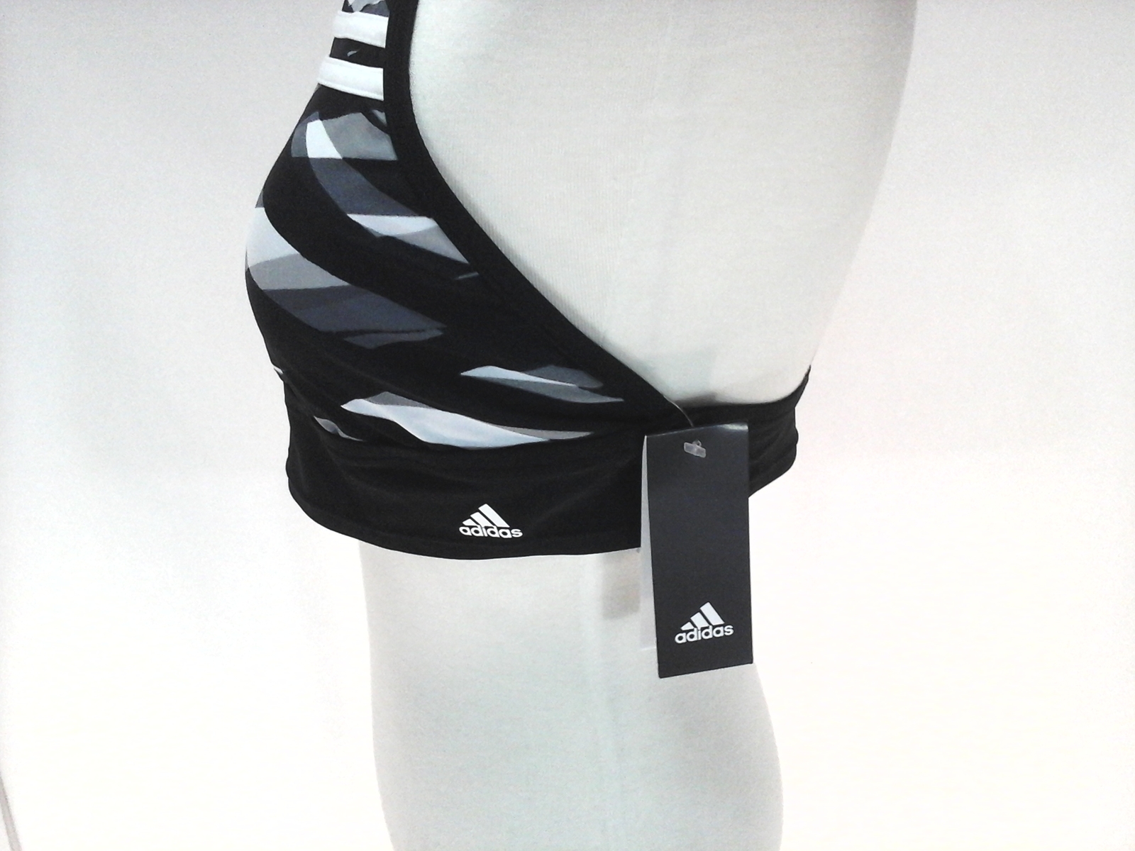 adidas Swim Suit Black XL X Large High Neck Strappy Crop Top Hipster for  sale online