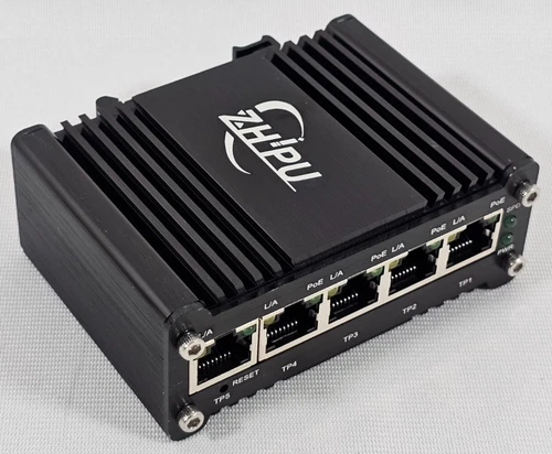 PoE+ Switch 5 Port Managed Gigabit Ethernet Hardened Industrial 12-48V 120W Din