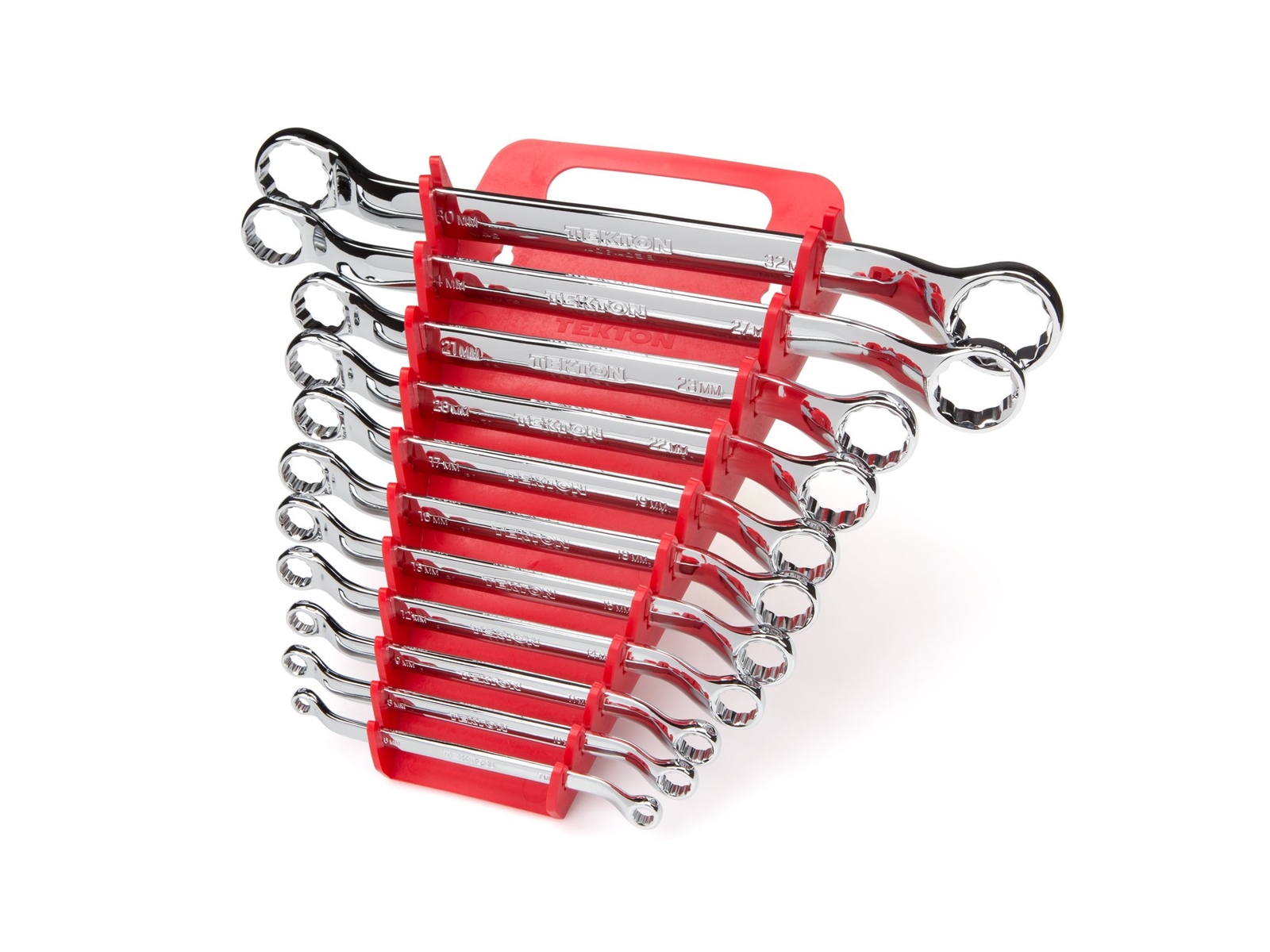 TEKTON 45-Degree Offset Box End Wrench Set with Store and Go Keeper, Metric, 6 TEKTON 45-Degree Offset Box End Wrench Set with Store and Go Keeper, Metric, 6