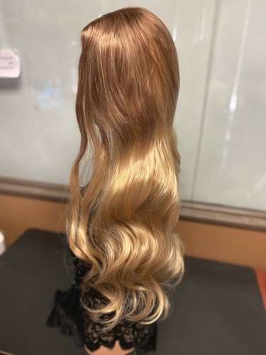 Braun bis Gold Ombre Golden Lang Wellig Lockig Blond Perücke Damen Kunsthaar - Bild 4 von 11
