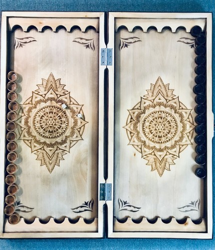 Backgammon board game, Backgammon checkers, Backgammon wood, Personalized - Picture 2 of 4