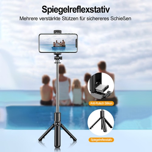 Neu Smartphone Selfie Stick Bluetooth Stativ Teleskop Stange Fernbedienung Handy - Bild 9 von 16