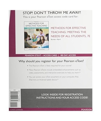 Methods for Effective Teaching Enhanced Pearson Etext Access Card: Meeting the N