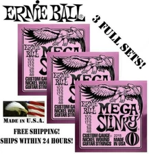 ** 3 SETS! ERNIE BALL MEGA SLINKY ELECTRIC GUITAR STRINGS 2213 **