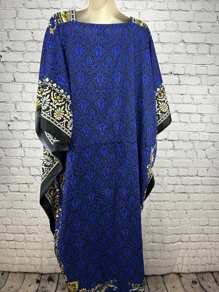 Quimono NF azul multicolorido leve art déco cintura ajustável tamanho livre - Imagem 2 de 4