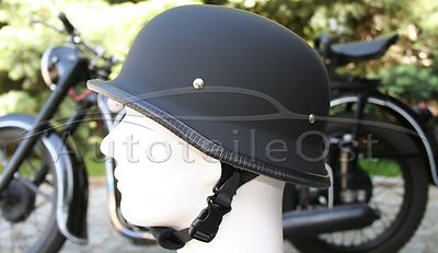 Oldtimer Stahlhelm Mit Fliegerbrille - Vintage Helm Schwarz Matt Größe S