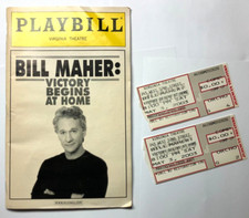 Bill Maher Victory Begins at Home May 2003 Broadway NY Playbill & 2 ticket stubs
