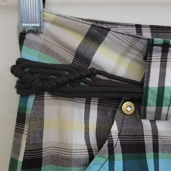 Candie's Blue, Brown, Tan, Green & White Plaid Bermuda Shorts Girls 8 - Image 4 of 4